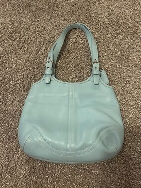 coach soho slim hobo bag blue